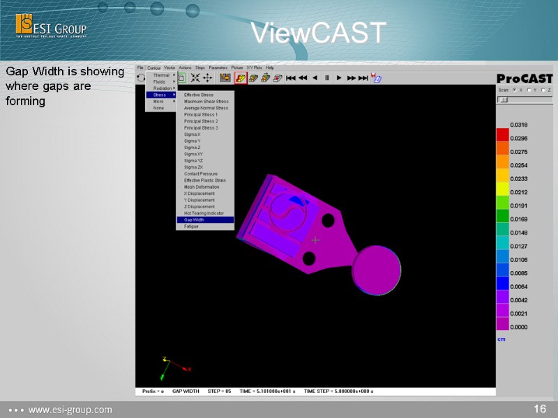 ViewCAST Gap Width is showing where gaps are forming